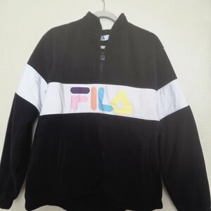FILA Black Pullover with Multicolor Logo